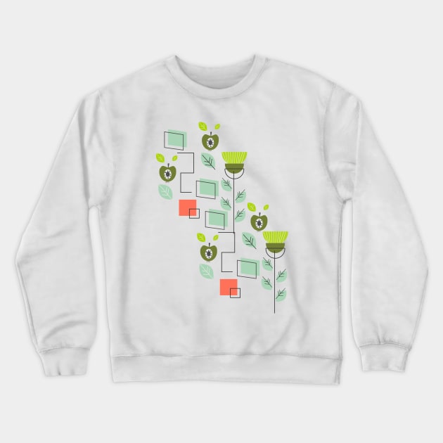 Mid-century flowers, fruits and more Crewneck Sweatshirt by CocoDes